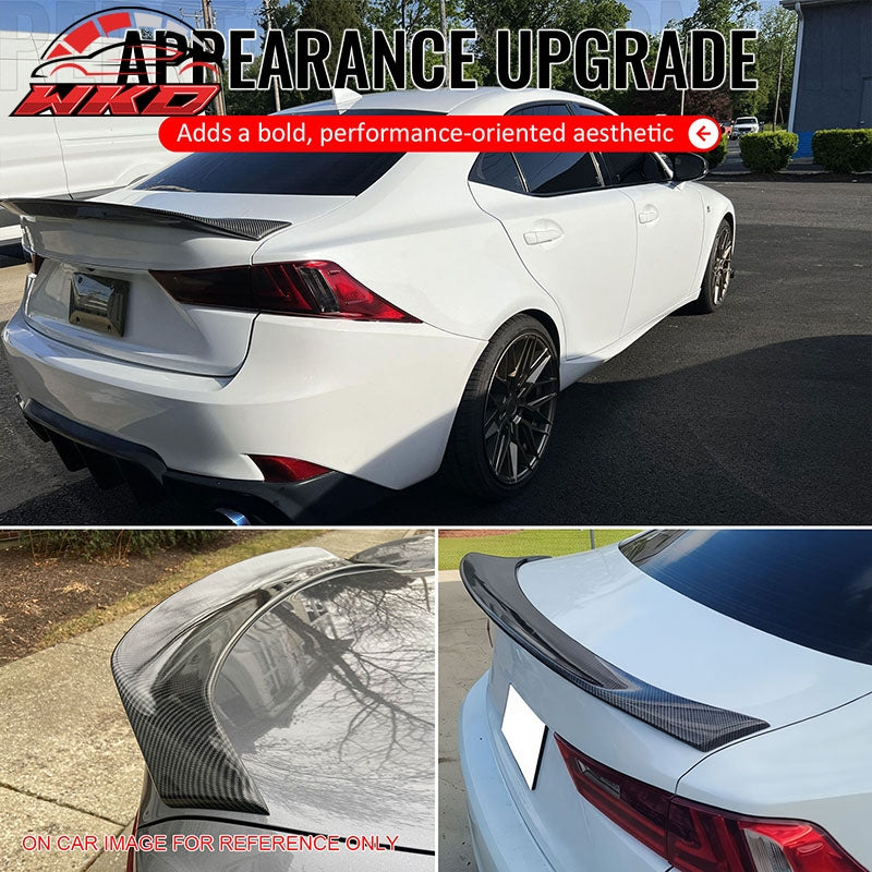 Fits 14-20 IS200t IS250 IS350 4DR Trunk Spoiler Carbon Fiber Print AR Style ABS