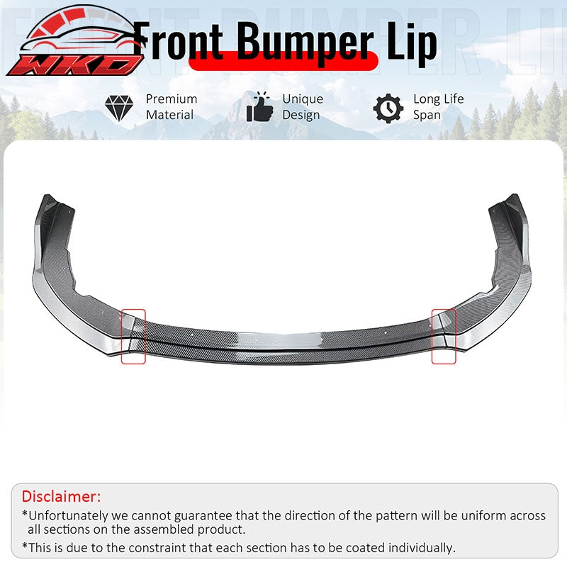 Fits 11-14 Impreza WRX STI Front Bumper Lip Chin Splitter PP Carbon Fiber Print