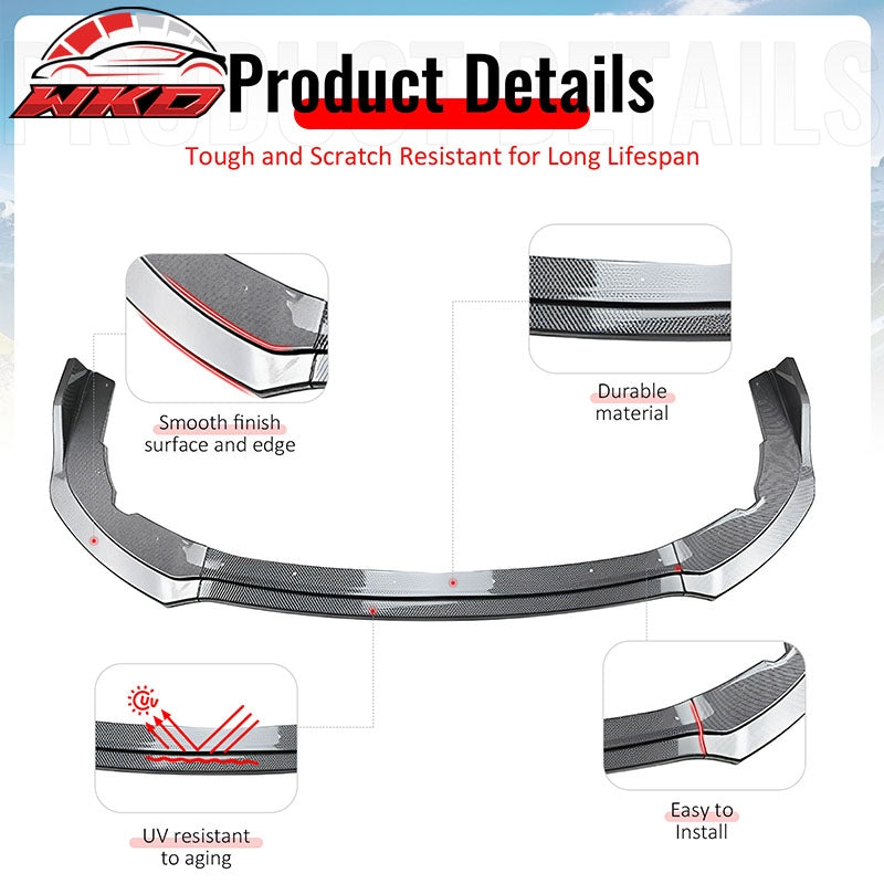 Fits 11-14 Impreza WRX STI Front Bumper Lip Chin Splitter PP Carbon Fiber Print