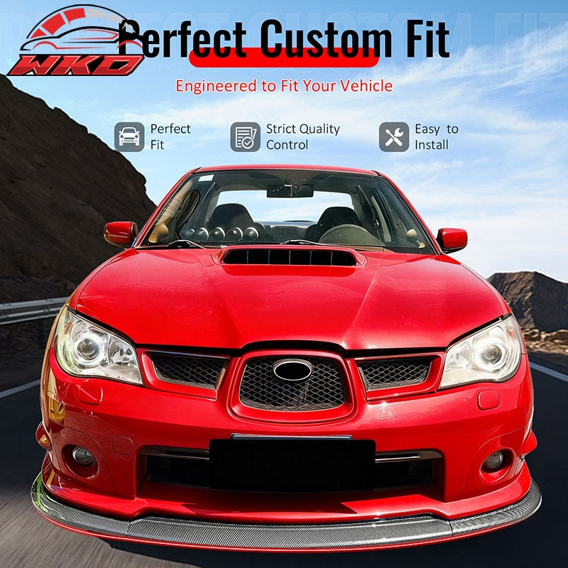 Fits 06-07 Impreza WRX STI Front Bumper Lip Chin Splitter PP Carbon Fiber Print