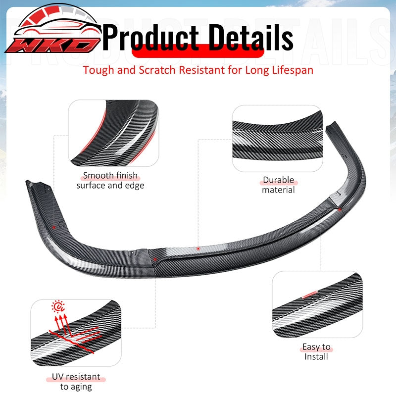 Fits 06-07 Impreza WRX STI Front Bumper Lip Chin Splitter PP Carbon Fiber Print