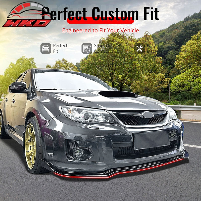 Fits 11-14 Impreza WRX STI IKON Front Bumper Lip Chin Splitter PP Gloss Black
