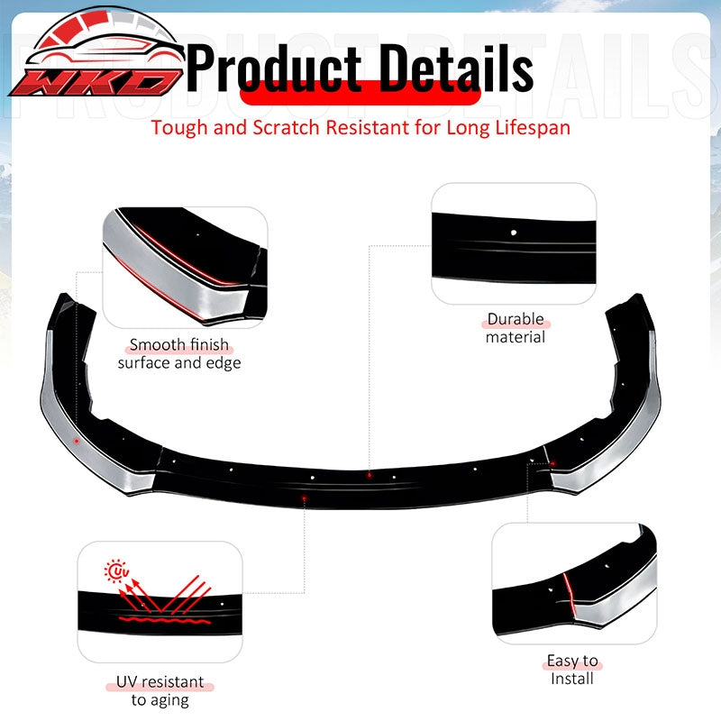 Fits 11-14 Impreza WRX STI IKON Front Bumper Lip Chin Splitter PP Gloss Black