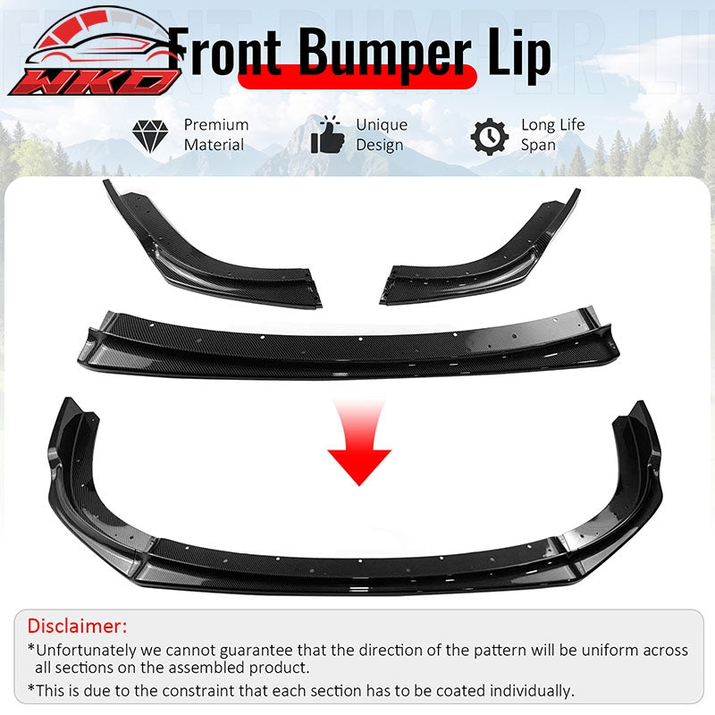 Fits 08-10 Impreza WRX STI IKON Front Bumper Lip Chin Spoiler Carbon Fiber Print