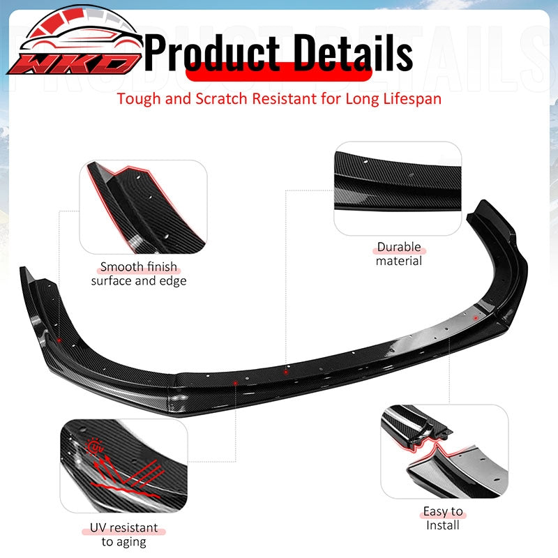Fits 08-10 Impreza WRX STI IKON Front Bumper Lip Chin Spoiler Carbon Fiber Print