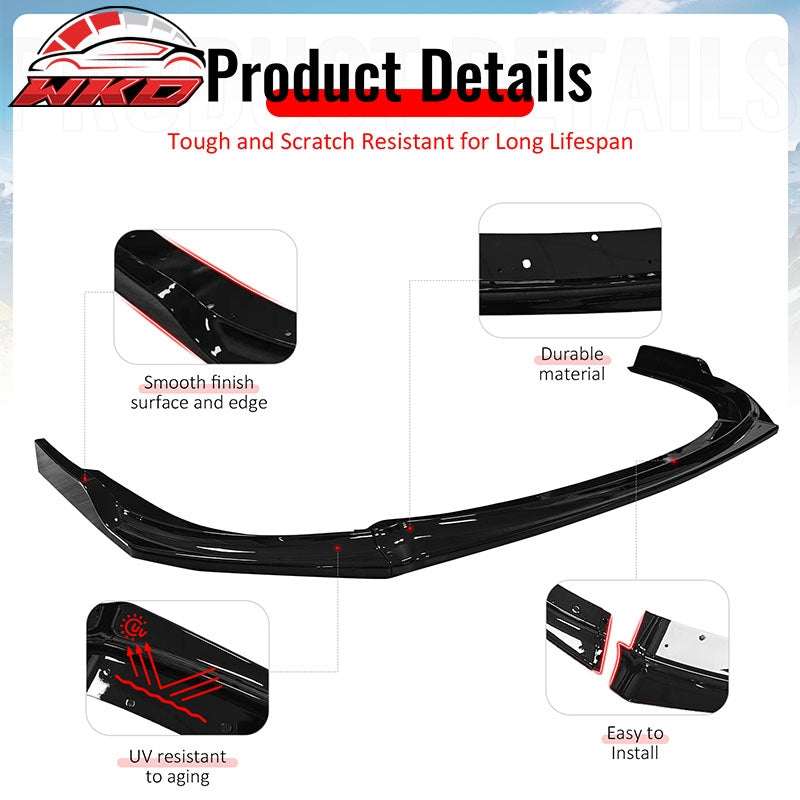 Wholesale 08-10 Impreza WRX STI IKON Front Bumper Lip Chin Spoiler Gloss Black PP - Wikond Auto