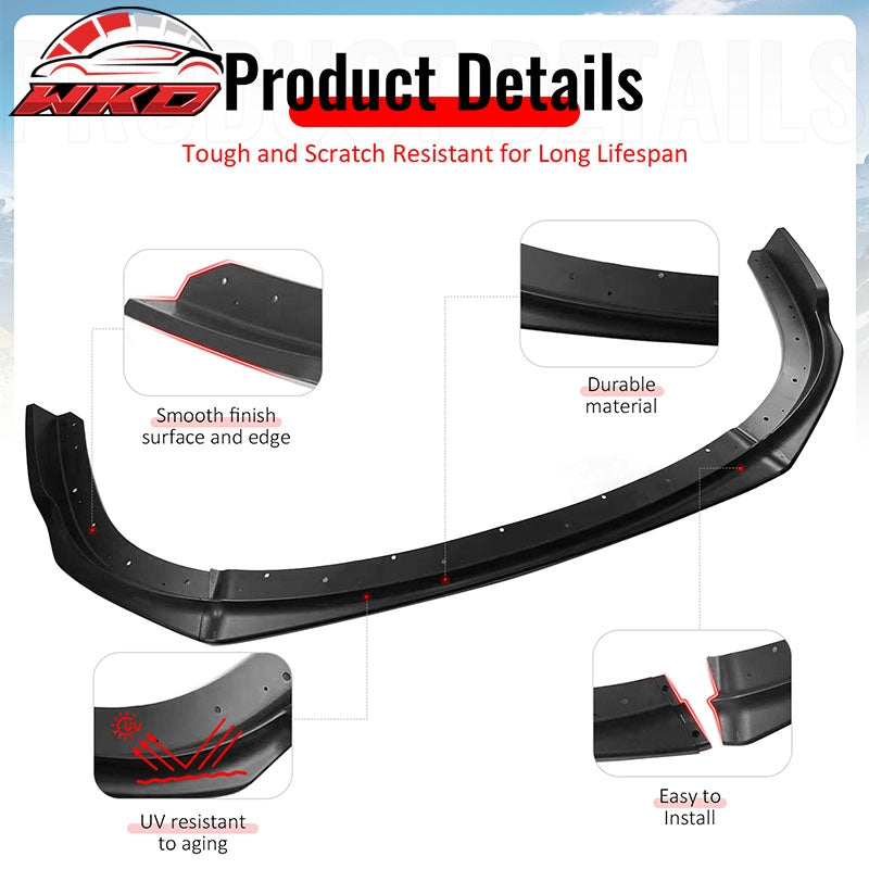 Wholesale 08-10 Impreza WRX STI IKON Front Bumper Lip Chin Spoiler Matte Black PP - Wikond Auto