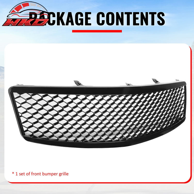 Fits 07-08 Infiniti G35& 09 G37 4Dr Honeycomb Style Upper Grille Gloss Black ABS