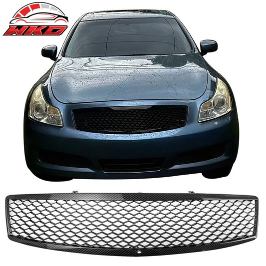 Wholesale 07-08 Infiniti G35 4Dr Honeycomb Style Upper Grille Carbon Fiber Print ABS - Wikond Auto