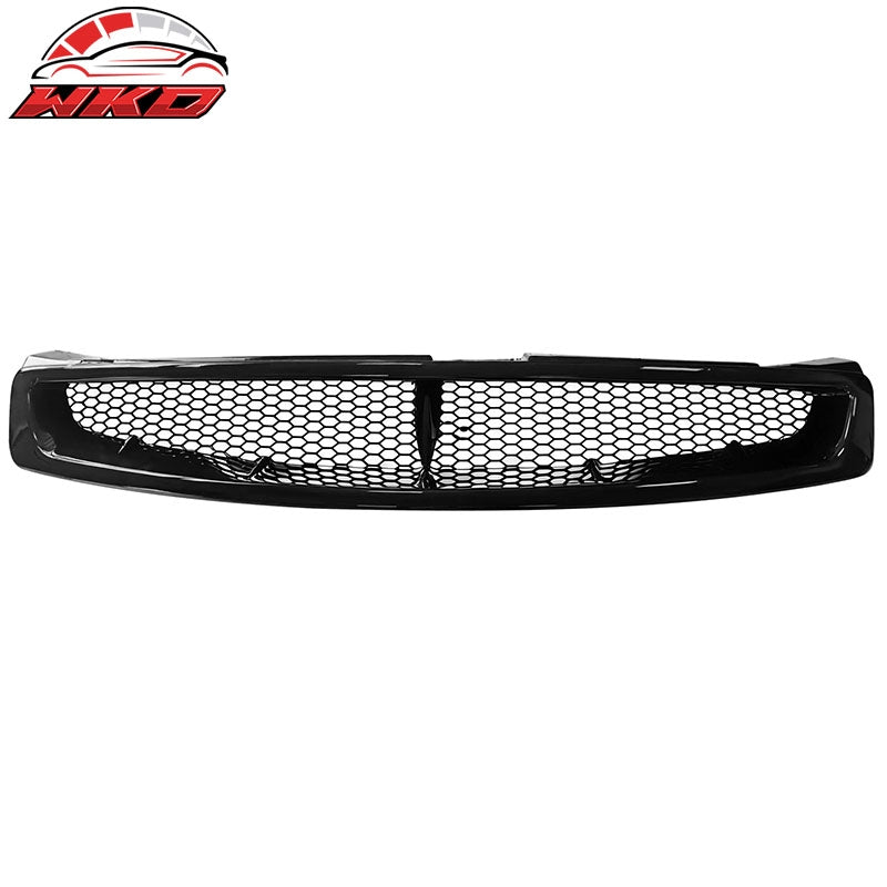 For 03-07 Infiniti G35 Coupe JDM Style Front Bumper Upper Grille Gloss Black ABS