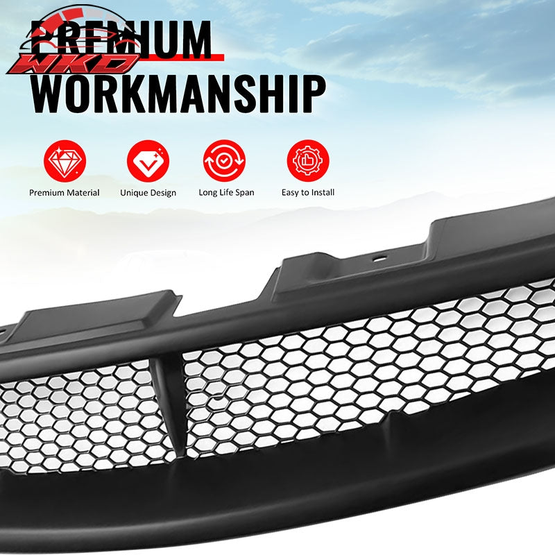For 03-07 Infiniti G35 Coupe JDM Style Front Bumper Upper Grille Matte Black ABS
