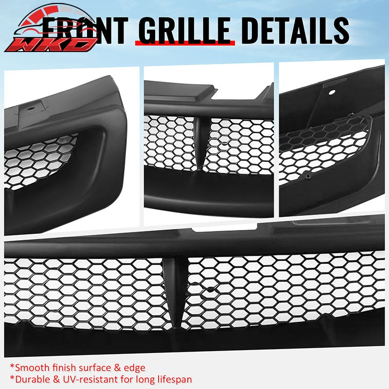 For 03-07 Infiniti G35 Coupe JDM Style Front Bumper Upper Grille Matte Black ABS