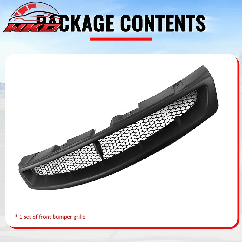 For 03-07 Infiniti G35 Coupe JDM Style Front Bumper Upper Grille Matte Black ABS