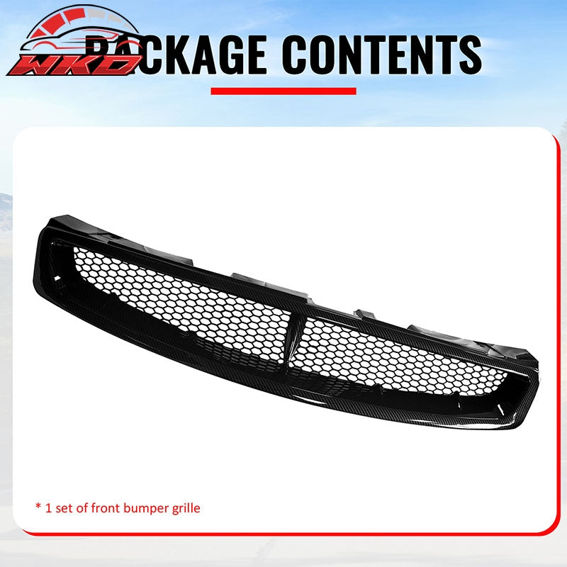 Fits 03-07 Infiniti G35 Coupe JDM Style Front Upper Grille Carbon Fiber Look ABS
