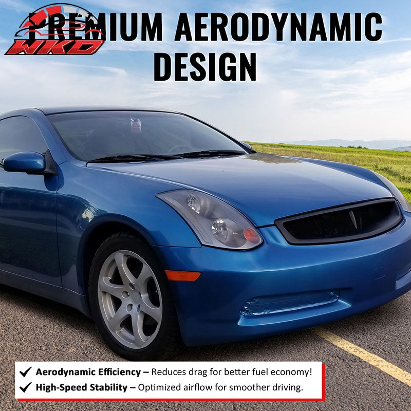 Fits 03-07 Infiniti G35 Coupe JDM Style Front Upper Grille Carbon Fiber Look ABS
