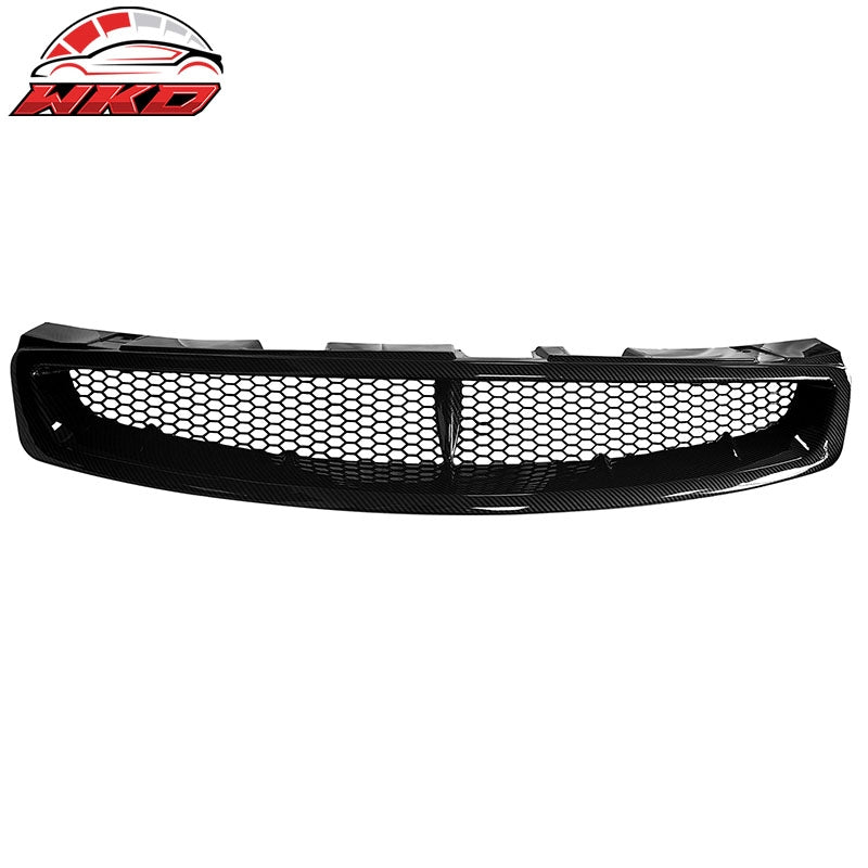 Fits 03-07 Infiniti G35 Coupe JDM Style Front Upper Grille Carbon Fiber Look ABS