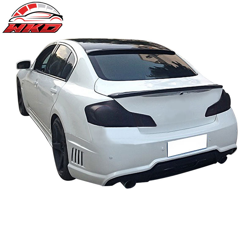 Fits 07-15 Infiniti G35 G25 G37 Q40 VIP Style Roof Spoiler Matte Carbon Fiber