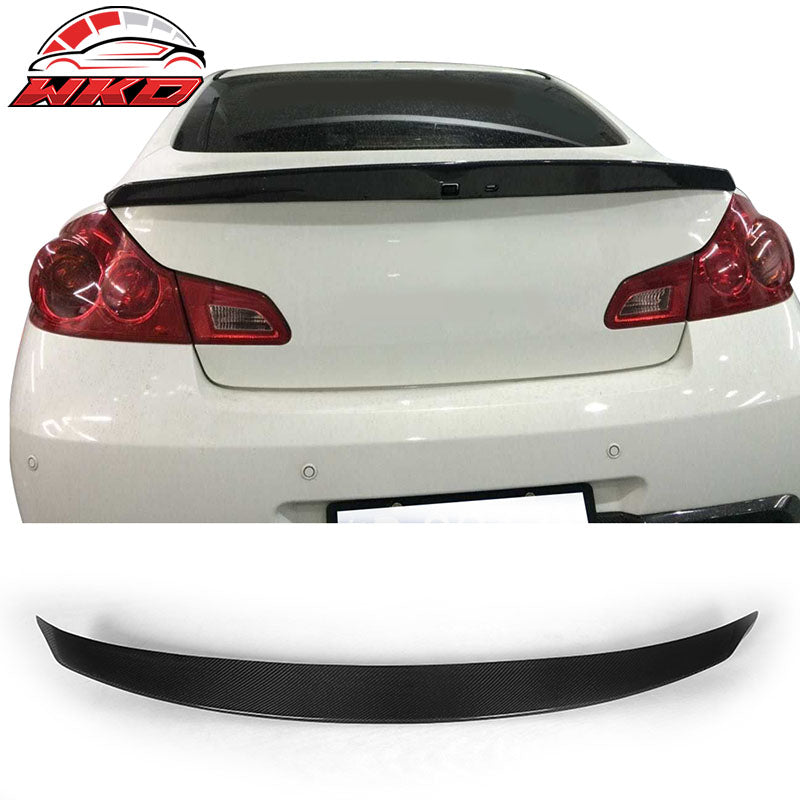 For 07-15 Infiniti G35 G25 G37 Q40 4DR JDM Matte Carbon Fiber Rear Trunk Spoiler