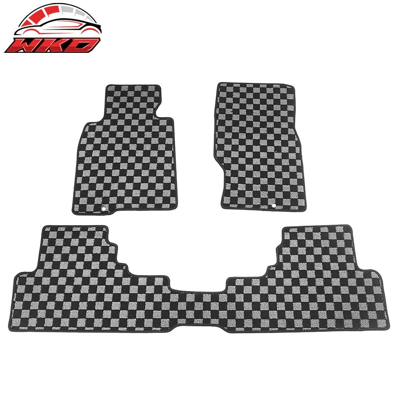 Wholesale 08-13 Infiniti G37 Floor Mats Non-Slip Carpets Checkered Black Gray Plaid