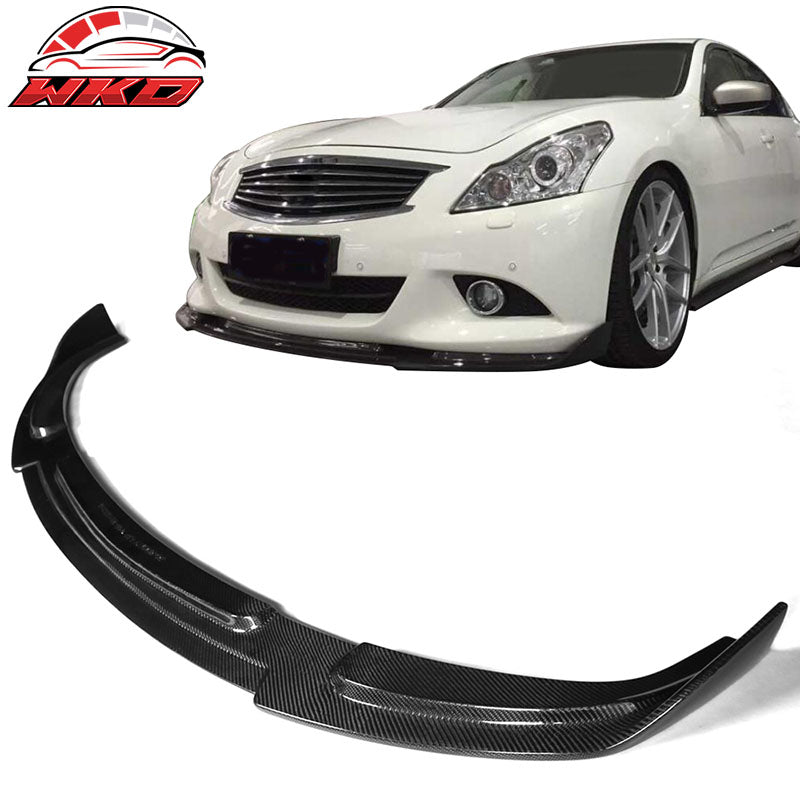 Fits 10-13 Infiniti G37 V36 Sedan Only Front Bumper Lip Full Carbon Fiber CF