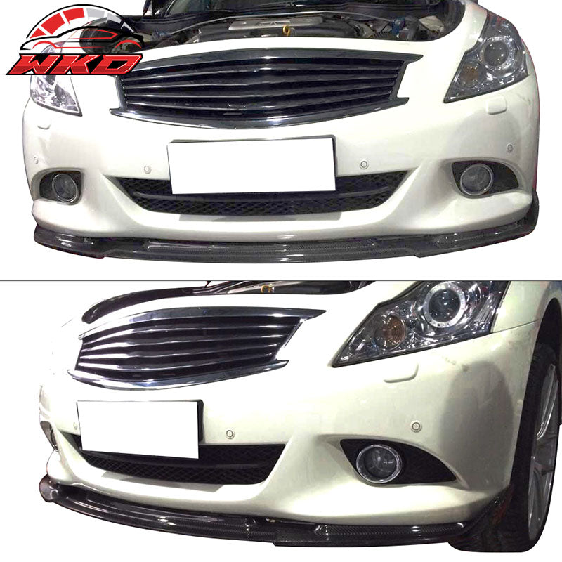 Fits 10-13 Infiniti G37 V36 Sedan Only Front Bumper Lip Full Carbon Fiber CF