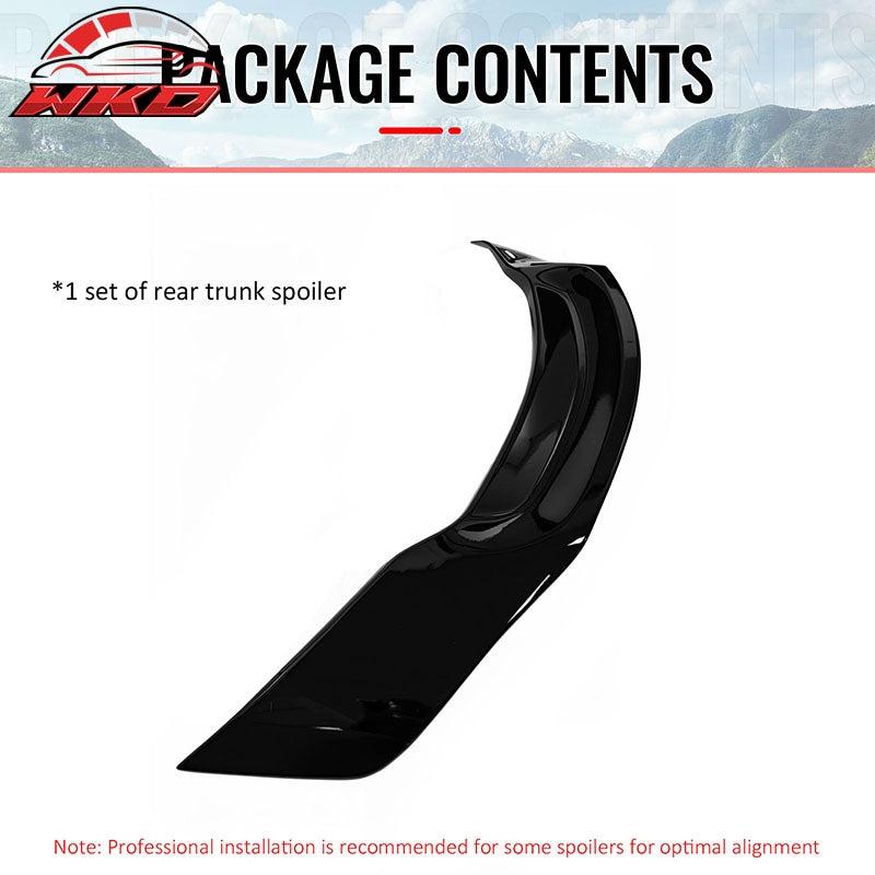 Fits 09-15 Infiniti G37 G25 Q40 4DR Trunk Spoiler Wing Gloss Black R Style ABS