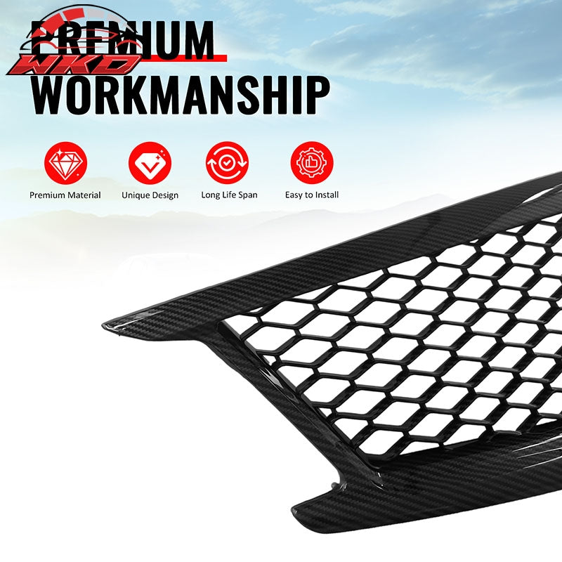 Fits 10-15 Infiniti G37 G25 Q40 Sedan Honeycomb Style Grille Carbon Fiber Print