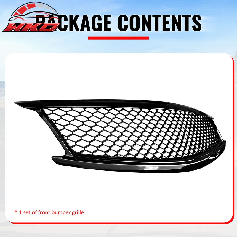 Fits 10-15 Infiniti G37 G25 Q40 Sedan Honeycomb Style Upper Grille Gloss Black