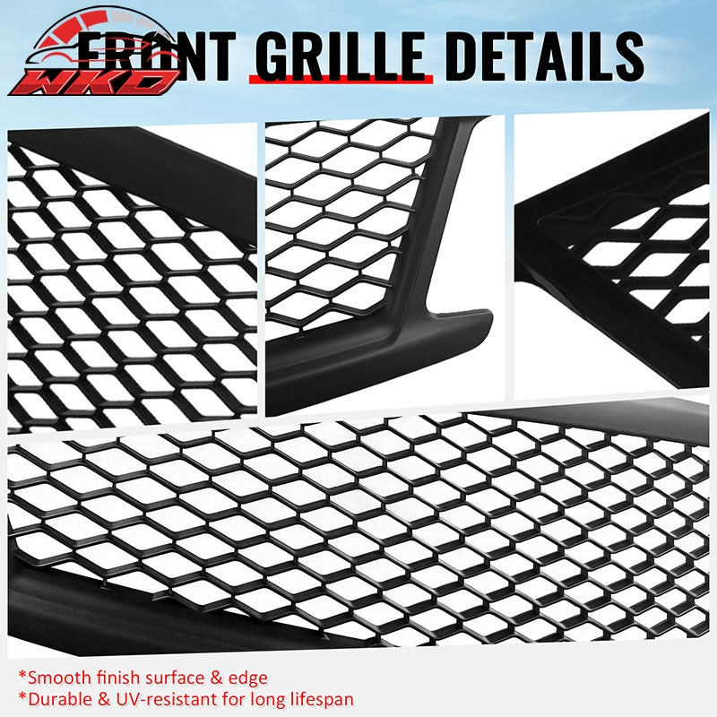 Fits 10-15 Infiniti G37 G25 Q40 Sedan Honeycomb Style Upper Grille Matte Black