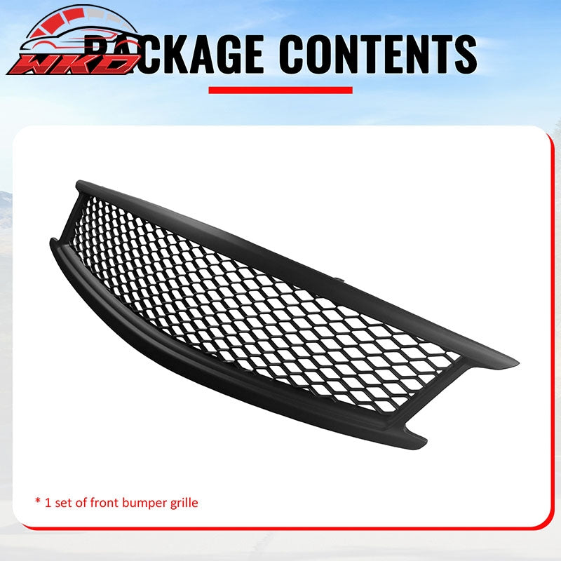 Fits 10-15 Infiniti G37 G25 Q40 Sedan Honeycomb Style Upper Grille Matte Black