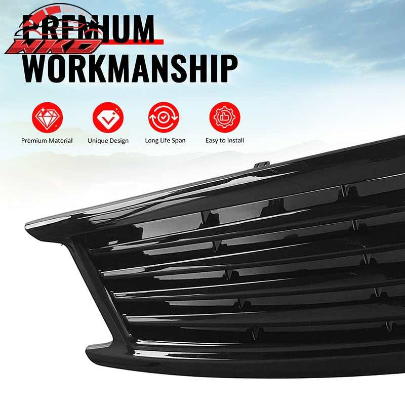 Fits 10-15 Infiniti G37 G25 Q40 Sedan OE Style Front Upper Grille Gloss Black