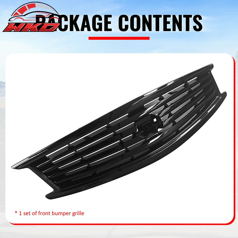 Fits 10-15 Infiniti G37 G25 Q40 Sedan OE Style Front Upper Grille Gloss Black