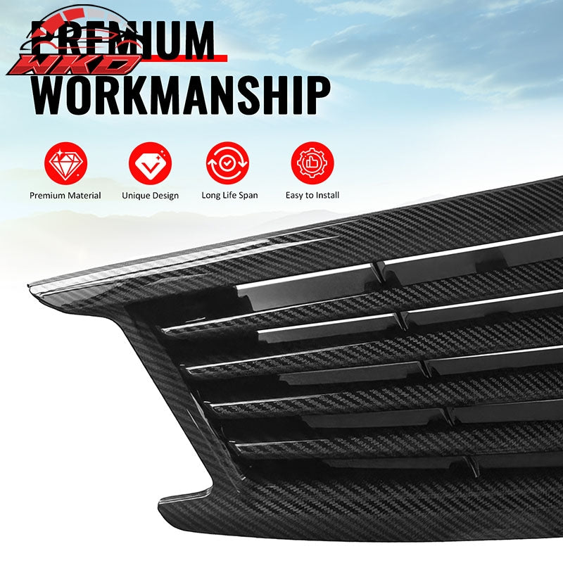 Fits 10-15 Infiniti G37 G25 Q40 Sedan OE Style Upper Grille Carbon Fiber Print