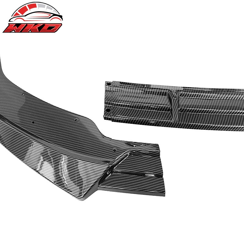 Fits 10-13 Infiniti G37 IKON Style Carbon Fiber Print Front Bumper Lip 3PCS PP