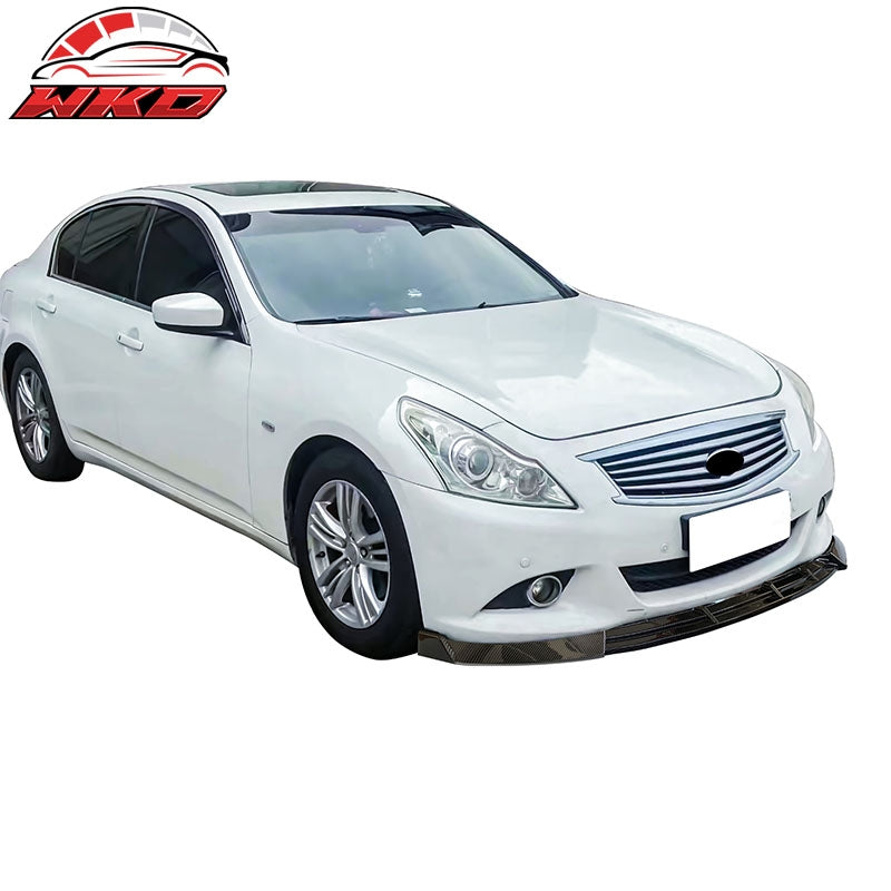 Fits 10-13 Infiniti G37 IKON Style Carbon Fiber Print Front Bumper Lip 3PCS PP
