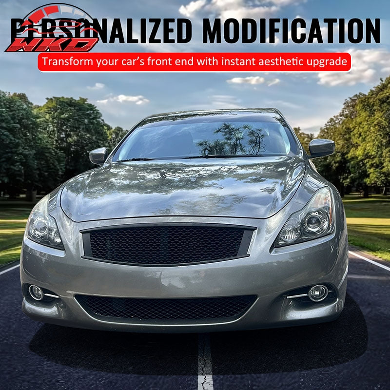 Fits 08-15 Infiniti G37 Q60 Coupe Honeycomb Style Upper Grille Matte Black ABS
