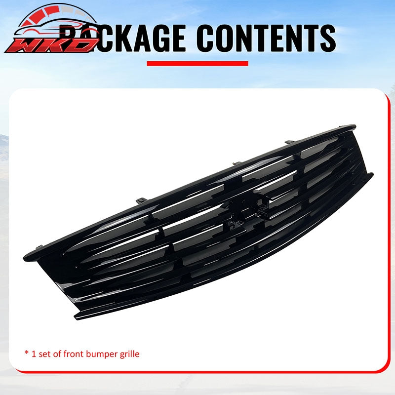 Fits 08-15 Infiniti G37 Q60 Coupe OE Style Front Upper Grille Gloss Black ABS