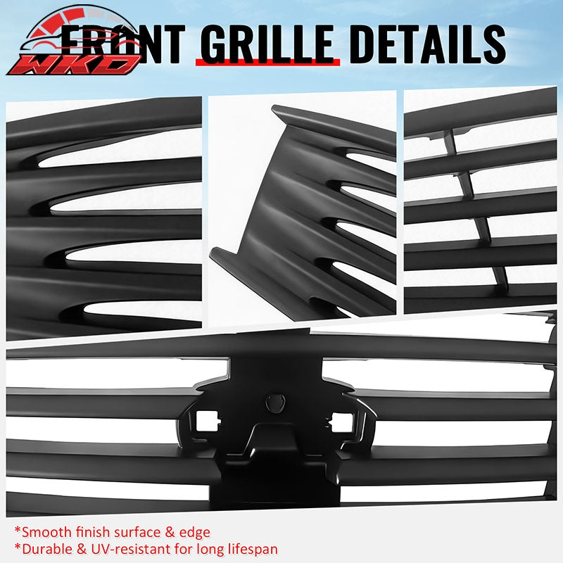 Fits 08-15 Infiniti G37 Q60 Coupe OE Style Front Upper Grille Matte Black ABS