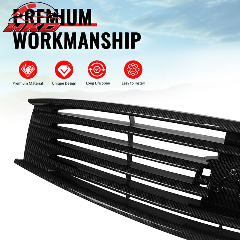 Fits 08-15 Infiniti G37 Q60 Coupe OE Style Upper Grille Carbon Fiber Print ABS