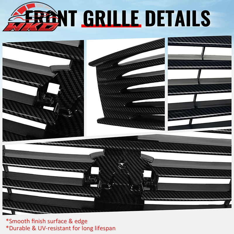 Fits 08-15 Infiniti G37 Q60 Coupe OE Style Upper Grille Carbon Fiber Print ABS