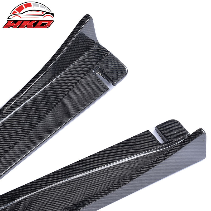 Fits 10-13 Infiniti G37 Sedan JC Style 2PCS Side Skirts Panel Matte Carbon Fiber