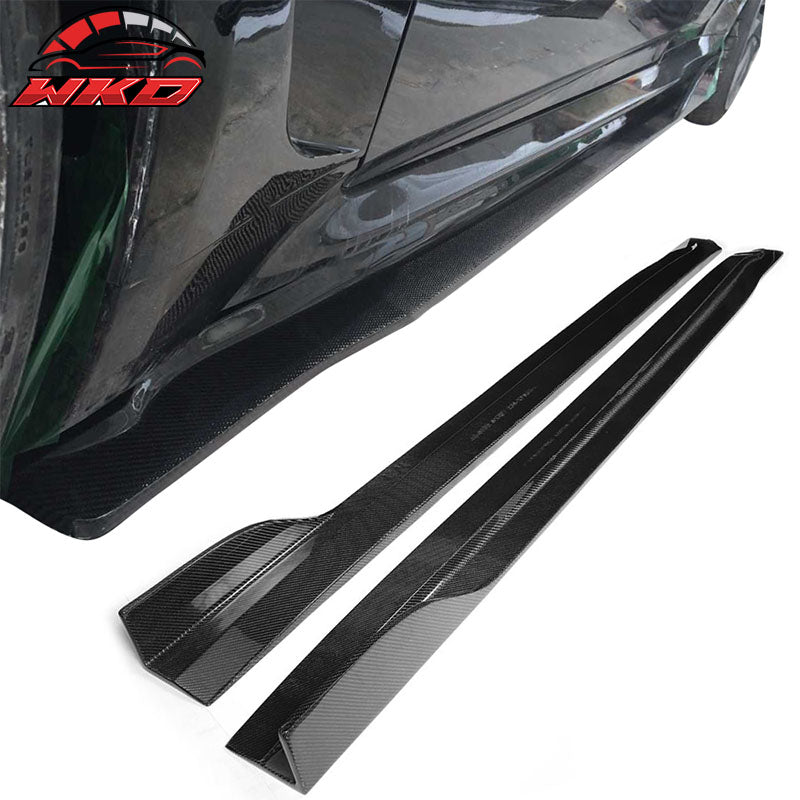 Fits 08-13 Infiniti G37 V36 Coupe JC Style 2PCS Side Skirts Matte Carbon Fiber
