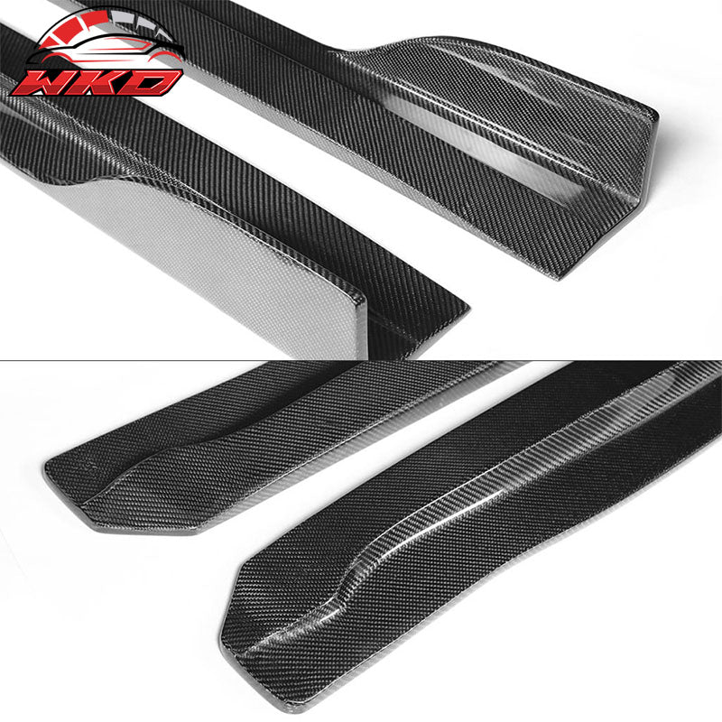 Fits 08-13 Infiniti G37 V36 Coupe JC Style 2PCS Side Skirts Matte Carbon Fiber