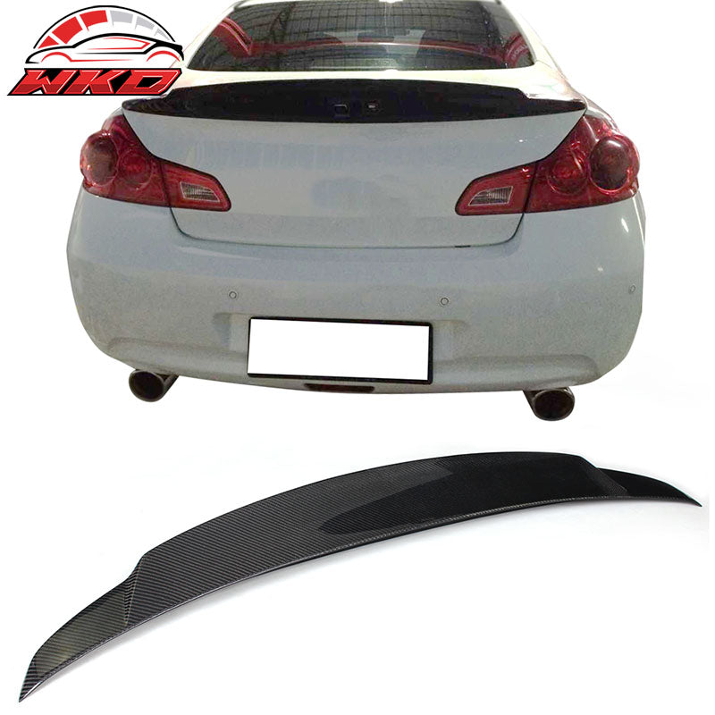 Fits 10-13 Infiniti G37 Sedan JC Style Rear Trunk Spoiler Lip Matte Carbon Fiber