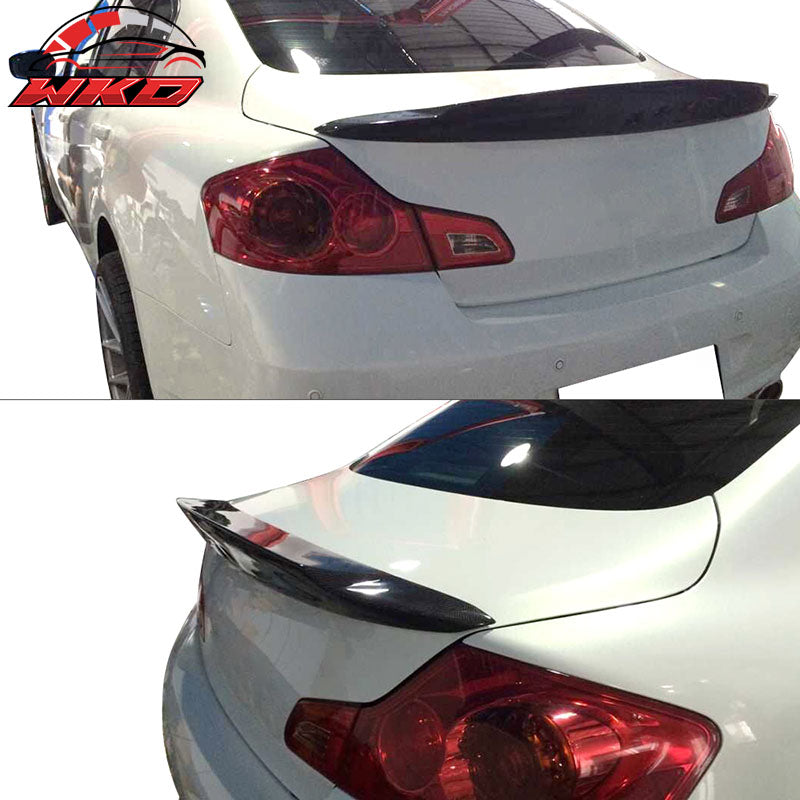 Fits 10-13 Infiniti G37 Sedan JC Style Rear Trunk Spoiler Lip Matte Carbon Fiber