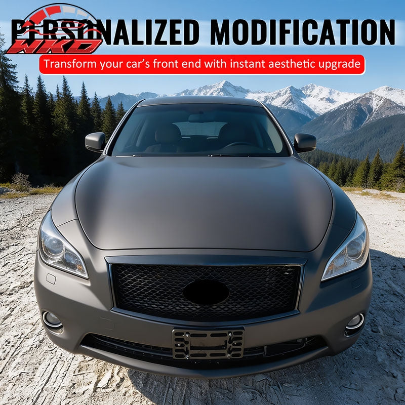For 11-15 Infiniti M56 M35h M37 Q70 Gloss Black Honeycomb Style Upper Grille ABS