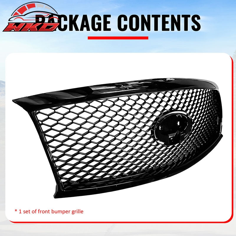 For 11-15 Infiniti M56 M35h M37 Q70 Gloss Black Honeycomb Style Upper Grille ABS