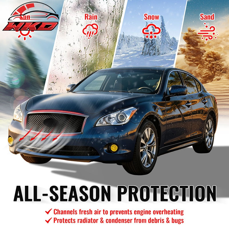 For 11-15 Infiniti M56 M35h M37 Q70 Gloss Black Honeycomb Style Upper Grille ABS