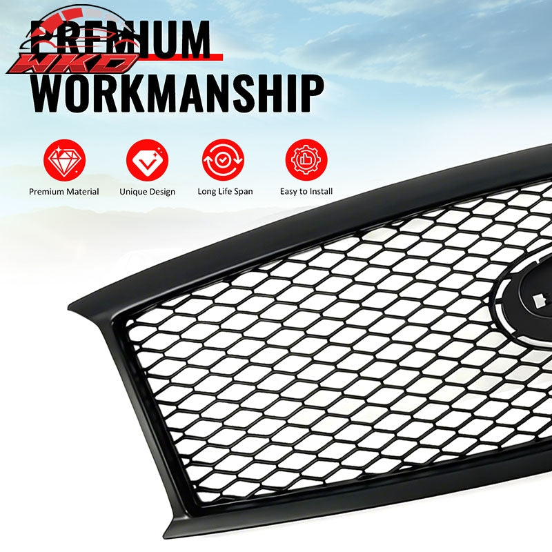 For 11-15 Infiniti M56 M35h M37 Q70 Matte Black Honeycomb Style Upper Grille ABS