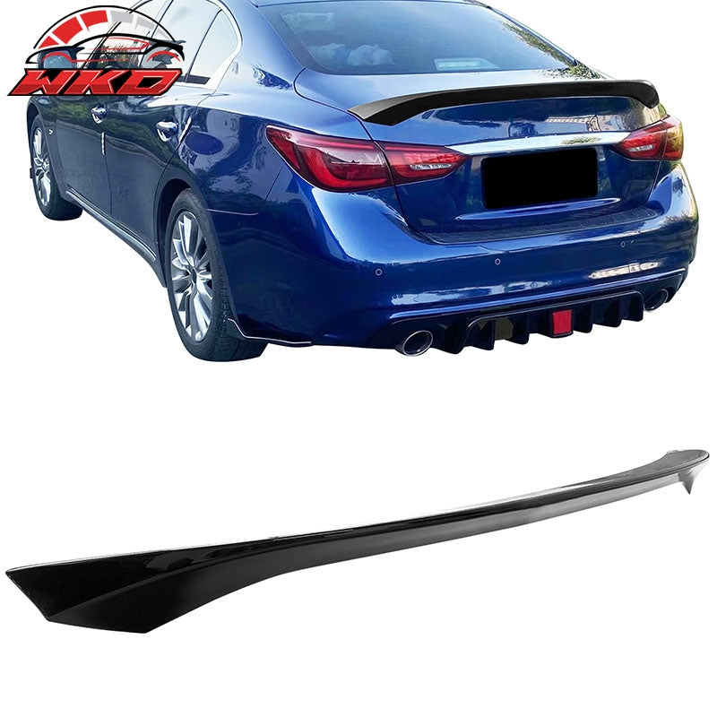 Wholesale 14-24 Infiniti Q50 AS Style Rear Trunk Spoiler Wing Lip Gloss Black ABS